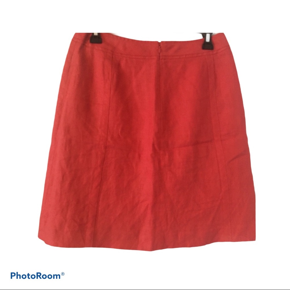 Petite- Ann Taylor Red Linen ALine Mini Skirt, 4